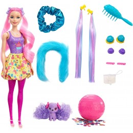 Barbie Color Reveal Paillettes! coffret Coiffures poupée avec 25 éléments surprises dont 10 accessoires pour ses cheveux jouet pour enfant HBG39 - BQJEEDUMD