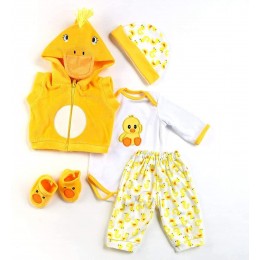 Reborn Lot de 5 vêtements pour poupée 50 – 55 cm accessoires pour robe jaune canard jaune - B7725GDWQ