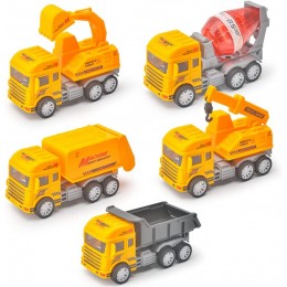 AIPUPU 5 PCS Pull Back Construction Truck Cars Bulldozer Roller Excavator Ciment Mixer Truck Dump Mini Engineering Toys Friction Powered Push and Go Toy Cars Trucks - BB6VDHJVV