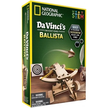 Bandai National Geographic Les inventions De Vinci kit pour construire une baliste en bois sans outil Jeu scientifique et éducatif STEM JM02494 - B2KWKLERJ