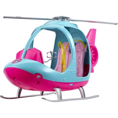 Barbie Voyage Hélicoptère rose et bleu pour poupée avec hélice rotative jouet pour enfant FWY29 - BWQ5JCSJO