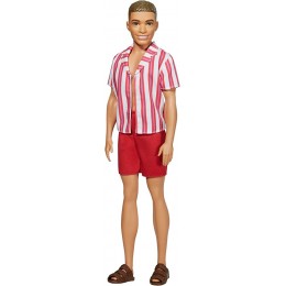 Barbie Fashionistas poupée mannequin Ken 60ème Anniversaire réédition 1961 en short de bain rouge et chemisette jouet pour enfant GRB42 - BKV4KGKZD