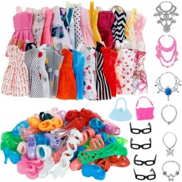 32 pièces de couleur aléatoire faites à la main poupée chaussures mini robe sac à main costume DIY maison de poupée jouets accessoires Noël anniversaire pour enfants - BEK95TMOT