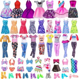 ebuddy Lot de 32 vêtements et accessoires pour poupée comprenant 5 robes de fête 10 mini robes 4 pantalons de poupée 3 bikins 10 paires de chaussures pour poupées de 29,2 cm - BB437AVJG
