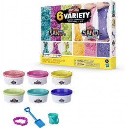 Play-Doh Sand Coffret de 6 Pots de pâte atoxique Sand et Shimmer Stretch, Pots de 112 g F0103RC1 Multicolore - B1KEDFHYK