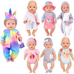 ebuddy Lot de 7 accessoires pour poupée de 43 cm comprenant barboteuse robe chemise de nuit et chapeau de style dessin animé poupée non incluse - BKD9NMTNC