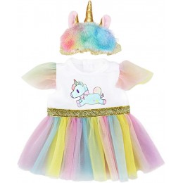 ZWOOS Vêtements de Poupée pour New Born Baby Poupée Robe Licorne avec Bandeau pour Poupée 35-43 cm - BWK85DLRJ