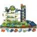 Car Parking Garage Toys Garage Building Dinosaur Toy Set with Sound and Light Car Track Parking Playsets with Ramp Elevator for 3 4 5 6 Years Old Toddlers Kids Boys and Girls - BJD49GDUW