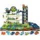 Car Parking Garage Toys Garage Building Dinosaur Toy Set with Sound and Light Car Track Parking Playsets with Ramp Elevator for 3 4 5 6 Years Old Toddlers Kids Boys and Girls - BJD49GDUW