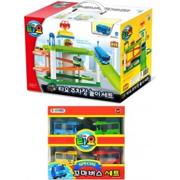 Tayo Bus Parking Lot Play Set + Special Mini Bus 4ea Car play set Track play Parking play toy tv Animation Character children kid by Tayo - B1A5DFDXL