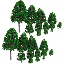 Bonarty 24pcs 1.2 Pouces 6,3 Pouces Paysage De l'arbre Vert Modèle à L'échelle 1 50 - BJ72NRKAW