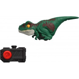 Jurassic World Figurine stylisée de Vélociraptor vert avec un clicker de contrôle pour bouger et émettre des sons à Collectionner Jouet Enfant Dès 4 ans GYN41 - BKE5MASAT