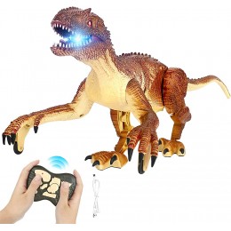 URBZUE Dinosaure Jouet Dinosaure Telecommandé pour enfant jouet électrique avec lumière et son LED dinosaure marchant et rugissant Tyrannosaurus Rex réaliste cadeau pour garçons et filles à partir - BMJ4MHLYI