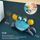 Jouet de crabe à induction jouets musicaux électriques rechargeables par USB pour animaux de compagnie jouet d'apprentissage interactif pour tout-petits jouet d'escalade à éclairage automatique - BKQ2JCBDS
