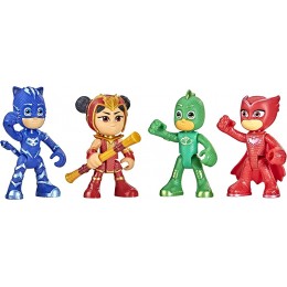 Pyjamasques pack de figurines Héros et Flamme Rouge jouet préscolaire inclut 4 figurines articulées et 1 accessoire dès 3 ans - B6AMEJDFS