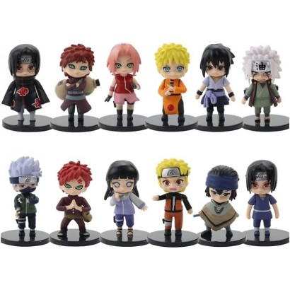 Lot de 12 Mini Figurine Pop Naruto Set de Petites Figurines Chibi de Naruto en PVC 6,5 cm - B7572HMSO