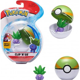 Poké Ball et Figurine Clip 'N' Go 1 Nest Ball + 1 Figurine 5 cm Mystherbe Oddish Accessoire pour se déguiser en Dresseur Pokémon - B9247UDHG