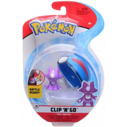 Pokémon Clip 'N' Go Toxel & Pokémon Ball – Contient 1 figurine de 5 cm et 1 balle Dive – Nouvelle vague 2021 – Licence officielle - BE99VVYWK