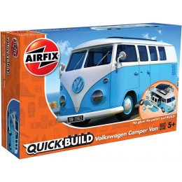 Airfix- Quick Build VW Camper Van Volkswagen Model Vehicle Toy J6024 Bleu - BAJAJRXSM