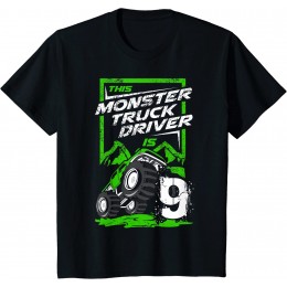 Enfant Ce monstre truck pilote de 9 ans pour l'anniversaire d'un conducteur de Monster Truck T-Shirt - B91H4PKTN
