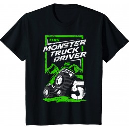 Enfant Cet anniversaire Monster Truck Driver de 5 ans pour un anniversaire T-Shirt - BJAJ7NDOY