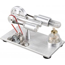 Pevfeciy Stirling Engine Modèle avec LED Lumière,Moteur Stirling Generateur Maquette Kit Modèle Pédagogique Jouet Éducatif pour Expérimentation Physique,XL - BDK29TYRK