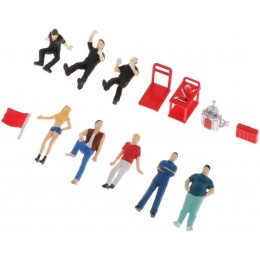 #N A 13Pcs 1:64 2.5-3cm People Street Road Scenario Diorama pour Matchbox Group - B4V9JFTLP
