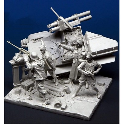 GoodYouth 1 35 armée allemande de la seconde guerre mondiale au combat modèle de soldat en résine kit de figurines miniatures non assemblées et non peintes 5 joueurs + avec scène   Ky8-62 - BNBEEBFNF