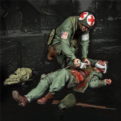 WJQ-XZ WWII Soldats Médicaux Sauvetage Kits De Modélisme De Figurines en Résine 1 35 Garage Kit Modèle Non Peint Et Non Assemblé - BH9KHBZYR
