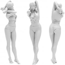 XINGCHANG 1 24 Support De Femme Moderne avec des Cheveux Longs Figurine en Résine Kits De Modèles Miniature Gk Désassemblage Non Peint - BHA1MZLQO