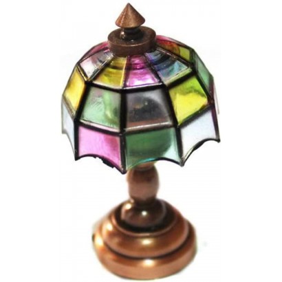 Lampe à LED mini-maison la lampe de forme de parapluie miniature colorée lampe de bureau de la lampe Dolls House Mini Decoration Light Dolls House Furniture - BKAQJDEMU