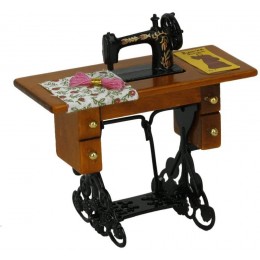 SODIALR Vintage miniature machine a coudre Avec Tissu pour 1 12 echelle maison de poupee Decoration - BN7KJQPAH