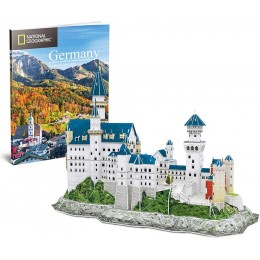 CubicFun Puzzle 3D National Geographic Allemagne Château de Neuschwanstein pour Adultes et Enfants avec Livret National Geographic Allemagne Modèle D'architecture 121 Pièces - B7VMHOSZN