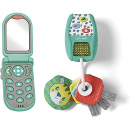 INFANTINO Mini-me Pretend set cadeau Téléphone Flip and Peek avec porte-clés Music & Lights facile à saisir pour le développement précoce de la motricité fine set de 2 pièces 315123 - B25KQLKMT
