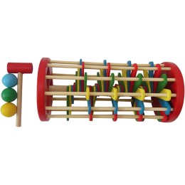 puseky Knock the Ball Échelle jouet en bois avec marteau 3 balles jouet d'éducation précoce pour enfant - B4D89NFQY