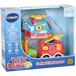 Vtech Tut Tut Bolides Coffret trio Secours : Pompiers + Tracteur + Helico Version FR - BH6MNDCUS