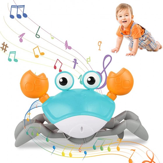 Jouet Musical pour bébé Crawling Crab Lumière électronique pour éviter Les Obstacles Jouet de Mouvement Musical Jouets d'apprentissage pour Les Jeunes Enfants ​pour Garçons Filles Enfant Blue - B13B7XVSZ