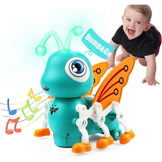 MOONTOY Jouets pour bébé de 6 à 12 mois et plus jouets musicaux pour enfants de 1 à 2 ans jouets interactifs pour bébé rampant jouets éducatifs précoces pour tout-petits et enfants - BVJMBNFSM