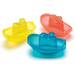 Playgro Bateaux de Bain 3 Pièces Sans BPA Dès 6 Mois Bright Baby Boats bleu rouge jaune 40146 - B4122OTFZ