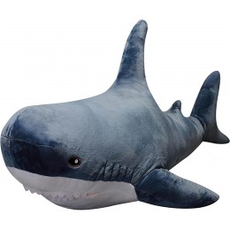 DUAMF Peluche requin en peluche animal marin dessin animé imitation réaliste grande dent requin peluche oreiller doux poupée anniversaire - B3B68ZDUO