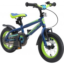 BIKESTAR Vélo Enfant pour Garcons et Filles de 3-4 Ans | Bicyclette Enfant 12 Pouces Mountainbike avec Freins | Bleu & Vert - BADHJUYAK