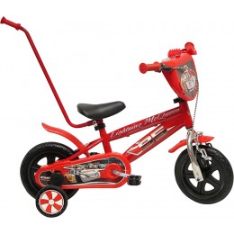 Disney Cars Chrome Vélo Enfant Rouge 10 avec Canne - BJ3KMPYXN
