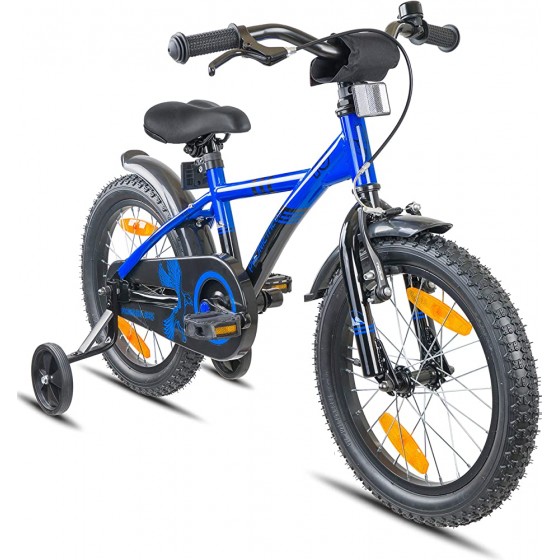 Prometheus Vélo pour Enfant | 16 Pouces | Garçon et Fille | A partir de 5 Ans | avec Roues et Frein à contrepoids | 16" Modèle BMX Bleu Noir - BEWJ1RBOZ