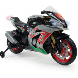 INJUSA Moto Racing Aprilia 12V à Batterie Recommandée pour Les Enfants de +3 Ans avec Accelerateur a la Poignée et des Lumières et Sons - BJMKNKNHK