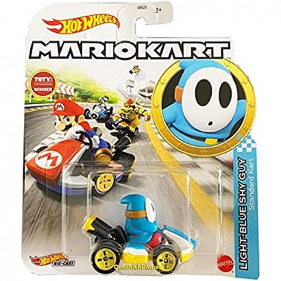 Hot Wheels Mario Kart Véhicule Voiture en métal Light Blue Shy Guy Standard Kart Nouveauté 2021 Neuf - BDKE7WOSC