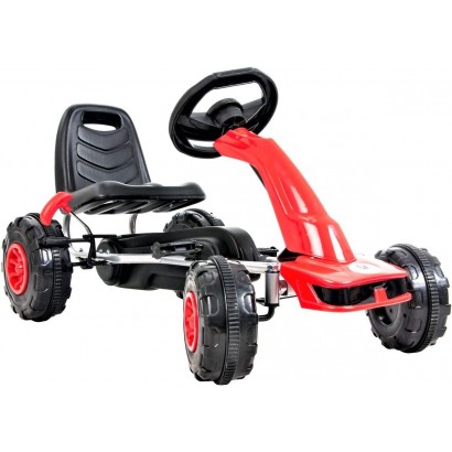 HyperMotion Karts pour Enfants Voiture à Pédales de 3 à 6 Ans Go Kart Buggy Katring Quad 2 Freins à Main sur Roues Arrières 4 Roues métal + Plastique Rouge - B95B7FLHS