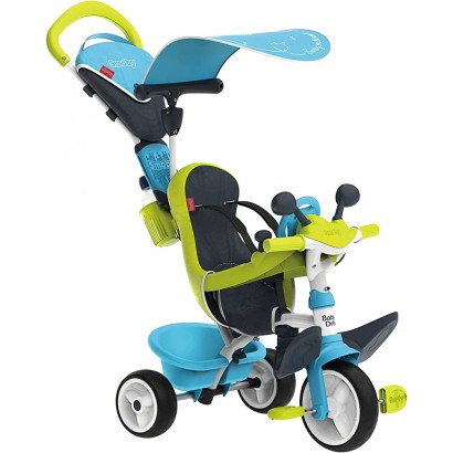 Smoby Tricycle Baby Driver Confort Bleu Vélo Evolutif Enfant Dès 10 Mois Roues Silencieuses Housse Rembourrée Jeux au Volant 741200 - BJEBKINRD