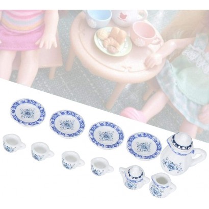 JJJ LHY Lot de 15 mini tasses à thé en porcelaine pour maison de poupée 1:12 décoration de maison de poupée meubles miniatures tendance couleur : Tye 1 - BHHBDGIWZ