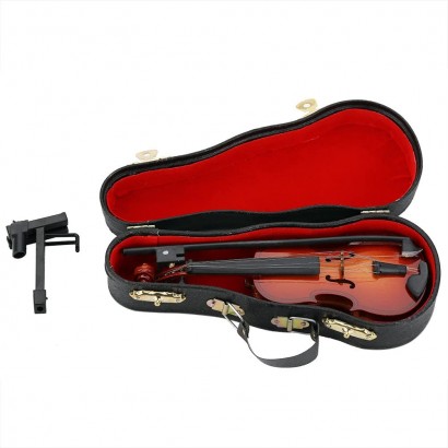 Weikeya Mini Modèle de Violon Instrument de Couleur Palissandre Maison de Poupée Convient aux Mélomanes - B9K6QRSCG