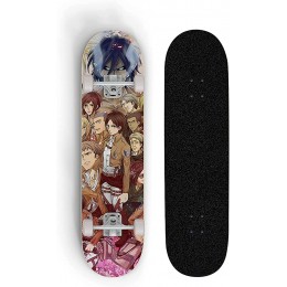 SZSHJR Skateboard d'anime for Attaque sur Eren Yeager Mikasa Ackerman 7 Couches Canadian Maple Wood Ticks Skateboard Anniversaire Cadeaux d'anniversaire for Enfants de Plus de 5 Ans Cadeaux pour Les - BJJ1MUXZI